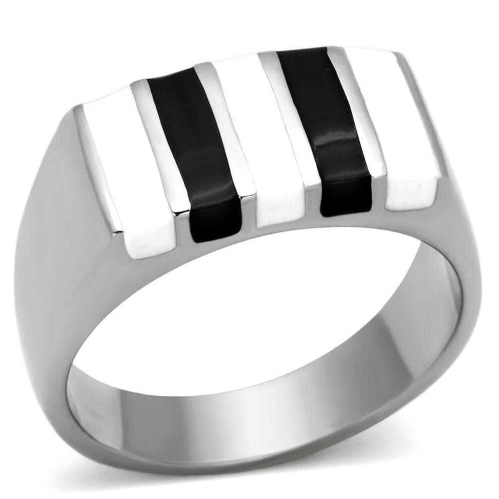 TK849 - High polished (no plating) Stainless Steel Ring with Epoxy in Multi Color - Alamode - Flyclothing LLC