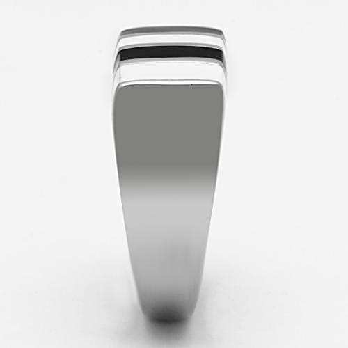 TK849 - High polished (no plating) Stainless Steel Ring with Epoxy in Multi Color - Alamode - Flyclothing LLC