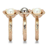 TK852 - IP Rose Gold(Ion Plating) Stainless Steel Ring with Synthetic Glass Bead in Multi Color - Alamode - Flyclothing LLC