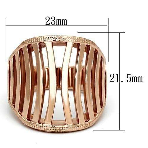 TK859 - IP Rose Gold(Ion Plating) Stainless Steel Ring with No Stone - Alamode - Flyclothing LLC