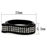 TK862 - IP Black(Ion Plating) Stainless Steel Ring with Top Grade Crystal in Black Diamond - Alamode - Flyclothing LLC