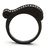 TK862 - IP Black(Ion Plating) Stainless Steel Ring with Top Grade Crystal in Black Diamond - Alamode - Flyclothing LLC