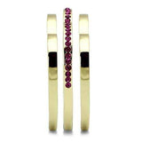 TK863 - IP Gold(Ion Plating) Stainless Steel Ring with Top Grade Crystal in Fuchsia - Alamode - Flyclothing LLC