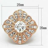 TK866 - IP Rose Gold(Ion Plating) Stainless Steel Ring with AAA Grade CZ in Clear - Alamode - Flyclothing LLC