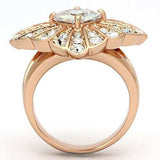 TK866 - IP Rose Gold(Ion Plating) Stainless Steel Ring with AAA Grade CZ in Clear - Alamode - Flyclothing LLC