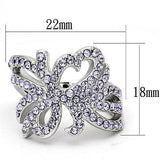 TK869 - High polished (no plating) Stainless Steel Ring with Top Grade Crystal in Light Sapphire - Alamode - Flyclothing LLC