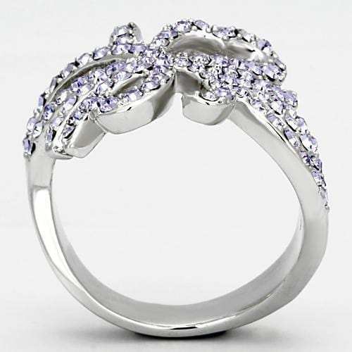 TK869 - High polished (no plating) Stainless Steel Ring with Top Grade Crystal in Light Sapphire - Alamode - Flyclothing LLC