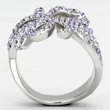 TK869 - High polished (no plating) Stainless Steel Ring with Top Grade Crystal in Light Sapphire - Alamode - Flyclothing LLC