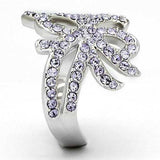 TK869 - High polished (no plating) Stainless Steel Ring with Top Grade Crystal in Light Sapphire - Alamode - Flyclothing LLC