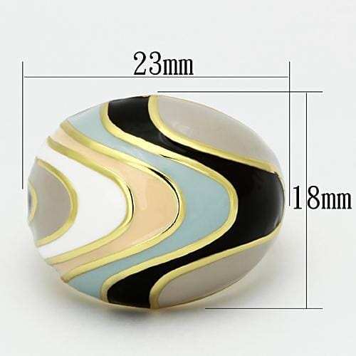 TK870 - IP Gold(Ion Plating) Stainless Steel Ring with Epoxy in Multi Color - Alamode - Flyclothing LLC
