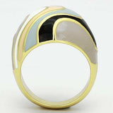 TK870 - IP Gold(Ion Plating) Stainless Steel Ring with Epoxy in Multi Color - Alamode - Flyclothing LLC