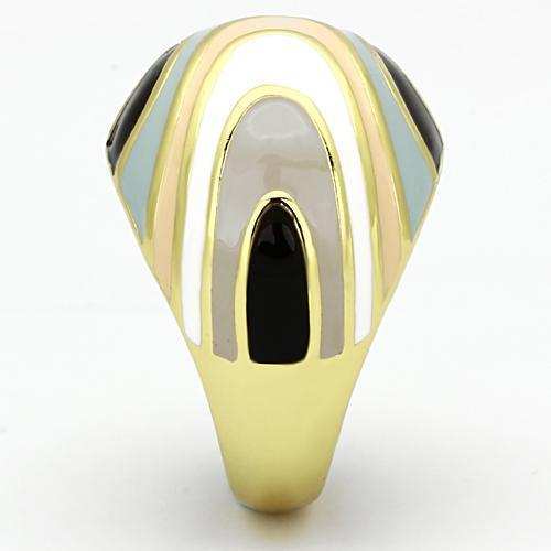 TK870 - IP Gold(Ion Plating) Stainless Steel Ring with Epoxy in Multi Color - Alamode - Flyclothing LLC