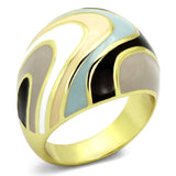 TK870 - IP Gold(Ion Plating) Stainless Steel Ring with Epoxy in Multi Color - Alamode - Flyclothing LLC