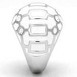 TK871 - High polished (no plating) Stainless Steel Ring with Top Grade Crystal in Clear - Alamode - Flyclothing LLC