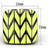 TK872 - IP Black(Ion Plating) Stainless Steel Ring with Epoxy in Topaz - Alamode - Flyclothing LLC