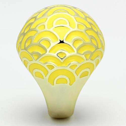 TK873 - IP Gold(Ion Plating) Stainless Steel Ring with Epoxy in Topaz - Alamode - Flyclothing LLC