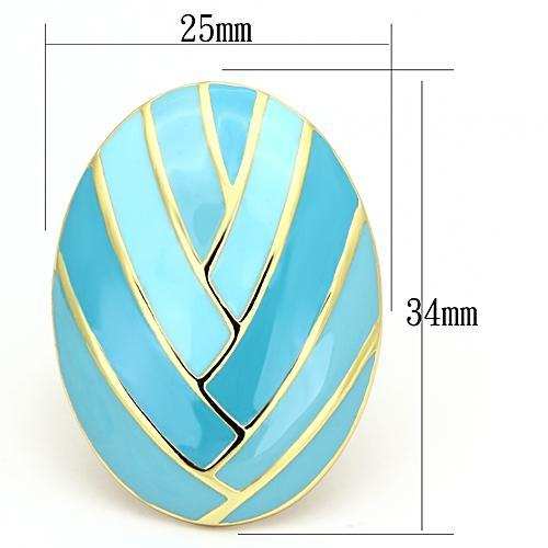 TK874 - IP Gold(Ion Plating) Stainless Steel Ring with Epoxy in Multi Color - Alamode - Flyclothing LLC