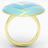 TK874 - IP Gold(Ion Plating) Stainless Steel Ring with Epoxy in Multi Color - Alamode - Flyclothing LLC