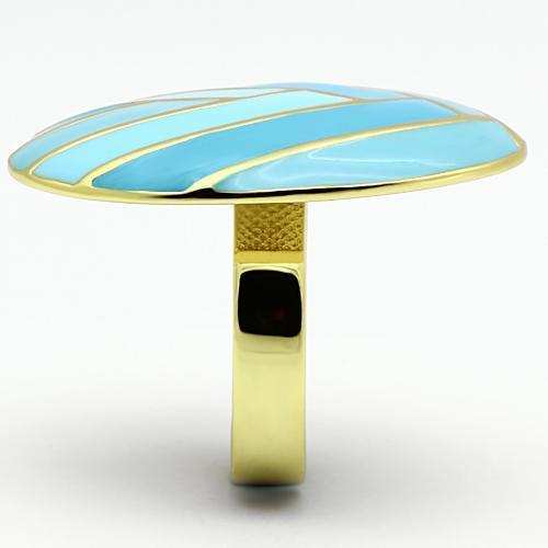 TK874 - IP Gold(Ion Plating) Stainless Steel Ring with Epoxy in Multi Color - Alamode - Flyclothing LLC