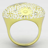TK875 - IP Gold(Ion Plating) Stainless Steel Ring with Top Grade Crystal in Clear - Alamode - Flyclothing LLC