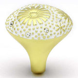 TK875 - IP Gold(Ion Plating) Stainless Steel Ring with Top Grade Crystal in Clear - Alamode - Flyclothing LLC