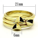 TK876 - IP Gold(Ion Plating) Stainless Steel Ring with Epoxy in Jet - Alamode - Flyclothing LLC