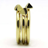 TK876 - IP Gold(Ion Plating) Stainless Steel Ring with Epoxy in Jet - Alamode - Flyclothing LLC