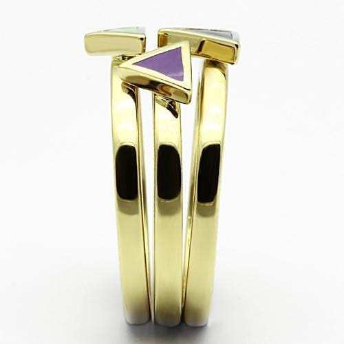 TK877 - IP Gold(Ion Plating) Stainless Steel Ring with Epoxy in Multi Color - Alamode - Flyclothing LLC