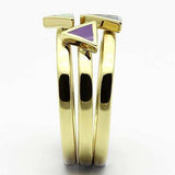 TK877 - IP Gold(Ion Plating) Stainless Steel Ring with Epoxy in Multi Color - Alamode - Flyclothing LLC