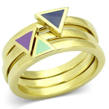 TK877 - IP Gold(Ion Plating) Stainless Steel Ring with Epoxy in Multi Color - Alamode - Flyclothing LLC