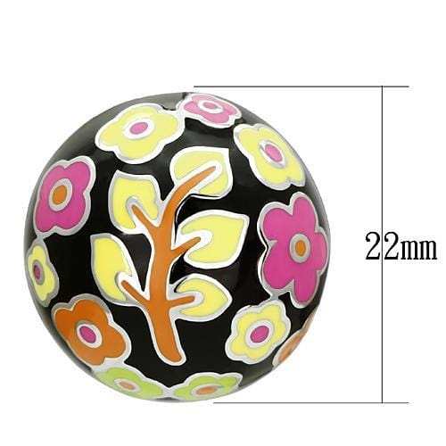 TK894 - High polished (no plating) Stainless Steel Earrings with Epoxy in Multi Color - Alamode - Flyclothing LLC