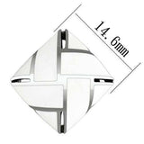 TK896 - High polished (no plating) Stainless Steel Earrings with Epoxy in White - Alamode - Flyclothing LLC