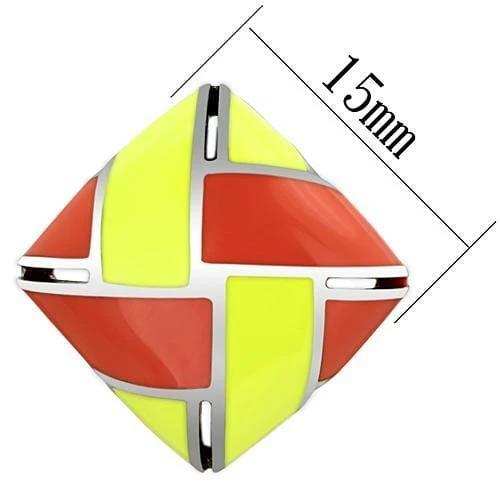 TK897 - High polished (no plating) Stainless Steel Earrings with Epoxy in Multi Color - Alamode - Flyclothing LLC