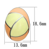 TK899 - High polished (no plating) Stainless Steel Earrings with Epoxy in Multi Color - Alamode - Flyclothing LLC