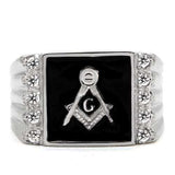 TK8X030 - High polished (no plating) Stainless Steel Ring with AAA Grade CZ in Clear - Alamode - Flyclothing LLC