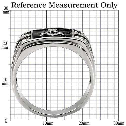 TK8X031 - High polished (no plating) Stainless Steel Ring with AAA Grade CZ in Clear - Alamode - Flyclothing LLC
