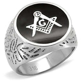TK8X034 - High polished (no plating) Stainless Steel Ring with Top Grade Crystal in Clear - Alamode - Flyclothing LLC