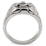 TK8X039 - High polished (no plating) Stainless Steel Ring with No Stone - Alamode - Flyclothing LLC