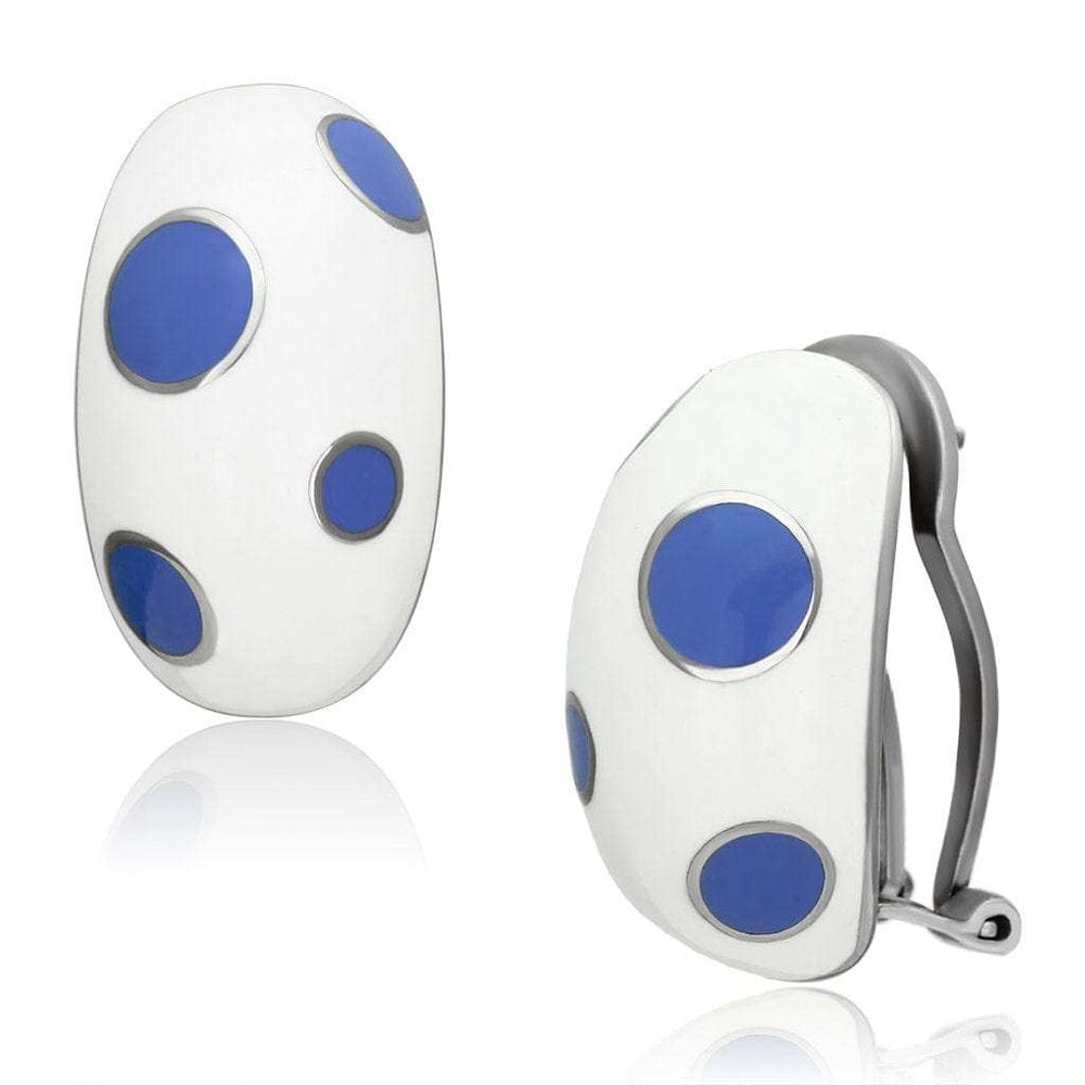 TK900 - High polished (no plating) Stainless Steel Earrings with Epoxy in Multi Color - Alamode - Flyclothing LLC