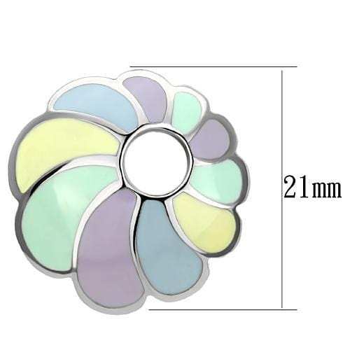 TK905 - High polished (no plating) Stainless Steel Earrings with Epoxy in Multi Color - Alamode - Flyclothing LLC