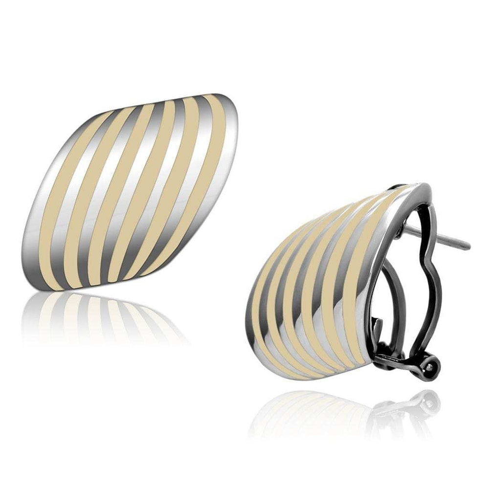 TK910 - High polished (no plating) Stainless Steel Earrings with Epoxy in Orange - Alamode - Flyclothing LLC