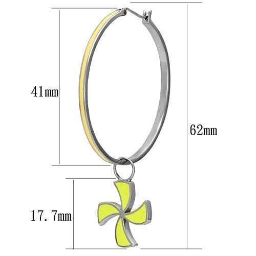 TK914 - High polished (no plating) Stainless Steel Earrings with Epoxy in Multi Color - Alamode - Flyclothing LLC