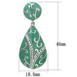 TK915 - High polished (no plating) Stainless Steel Earrings with Top Grade Crystal in Clear - Alamode - Flyclothing LLC