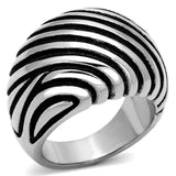 TK929 - High polished (no plating) Stainless Steel Ring with Epoxy in Jet - Alamode - Flyclothing LLC