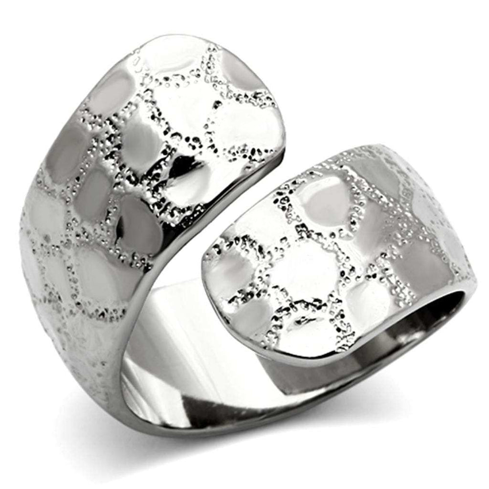 TK936 - High polished (no plating) Stainless Steel Ring with No Stone - Alamode - Flyclothing LLC