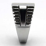 TK950 - Two-Tone IP Gold (Ion Plating) Stainless Steel Ring with Epoxy in Jet - Alamode - Flyclothing LLC