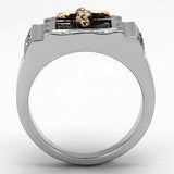 TK951 - Two-Tone IP Rose Gold Stainless Steel Ring with AAA Grade CZ in Clear - Alamode - Flyclothing LLC