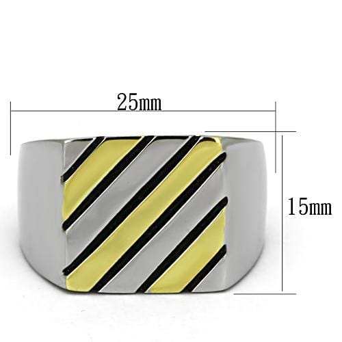 TK952 - Two-Tone IP Gold (Ion Plating) Stainless Steel Ring with No Stone - Alamode - Flyclothing LLC