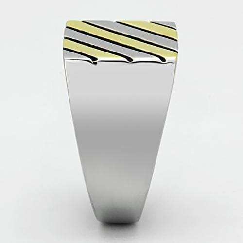 TK952 - Two-Tone IP Gold (Ion Plating) Stainless Steel Ring with No Stone - Alamode - Flyclothing LLC