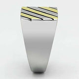 TK952 - Two-Tone IP Gold (Ion Plating) Stainless Steel Ring with No Stone - Alamode - Flyclothing LLC